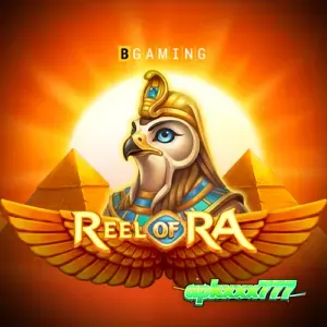 Tampilan visual slot Reel of Ra dengan simbol koin dan latar belakang Mesir Kuno